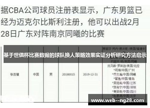 基于世俱杯比赛数据的球队换人策略效果实证分析研究方法启示
